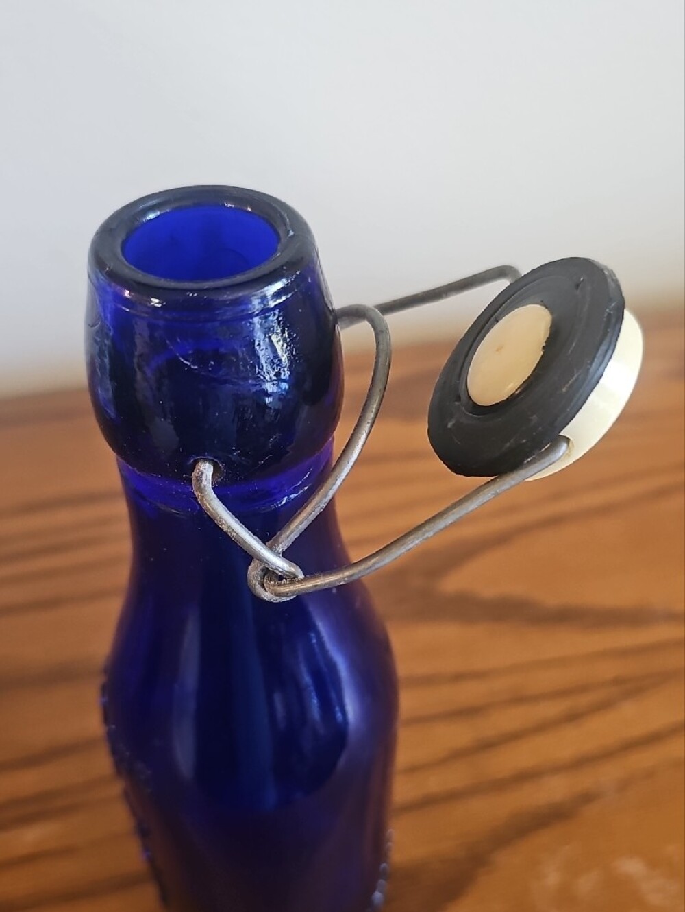 1975 Made in Italy 1 Pint Homemade Fresh Dressing Cobalt Blue Bottle Tote 8 - Picture 5 of 7